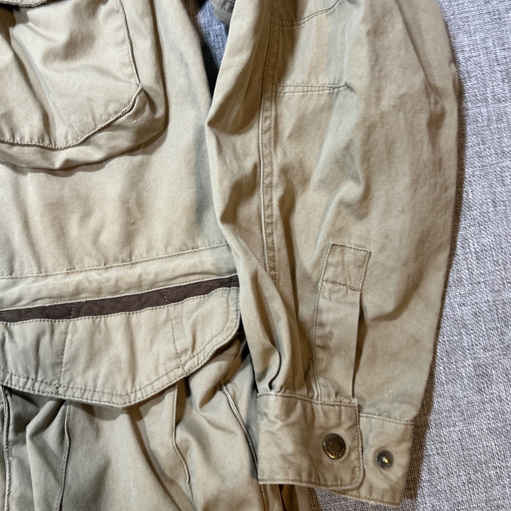 VTG Cabela's Medium Khaki Utility Jacket Outdoor Gear Military Hunting Fishing - Picture 5 of 15